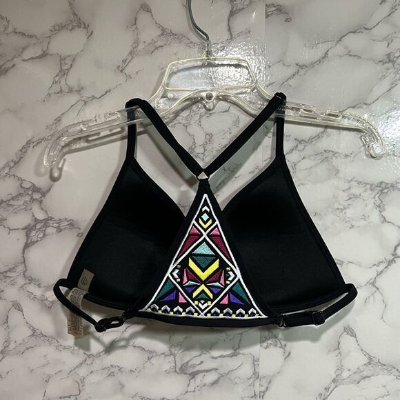 PINK - Victoria's Secret Black Triangle Geometric Bikini Top Size S - Picture 5 of 5